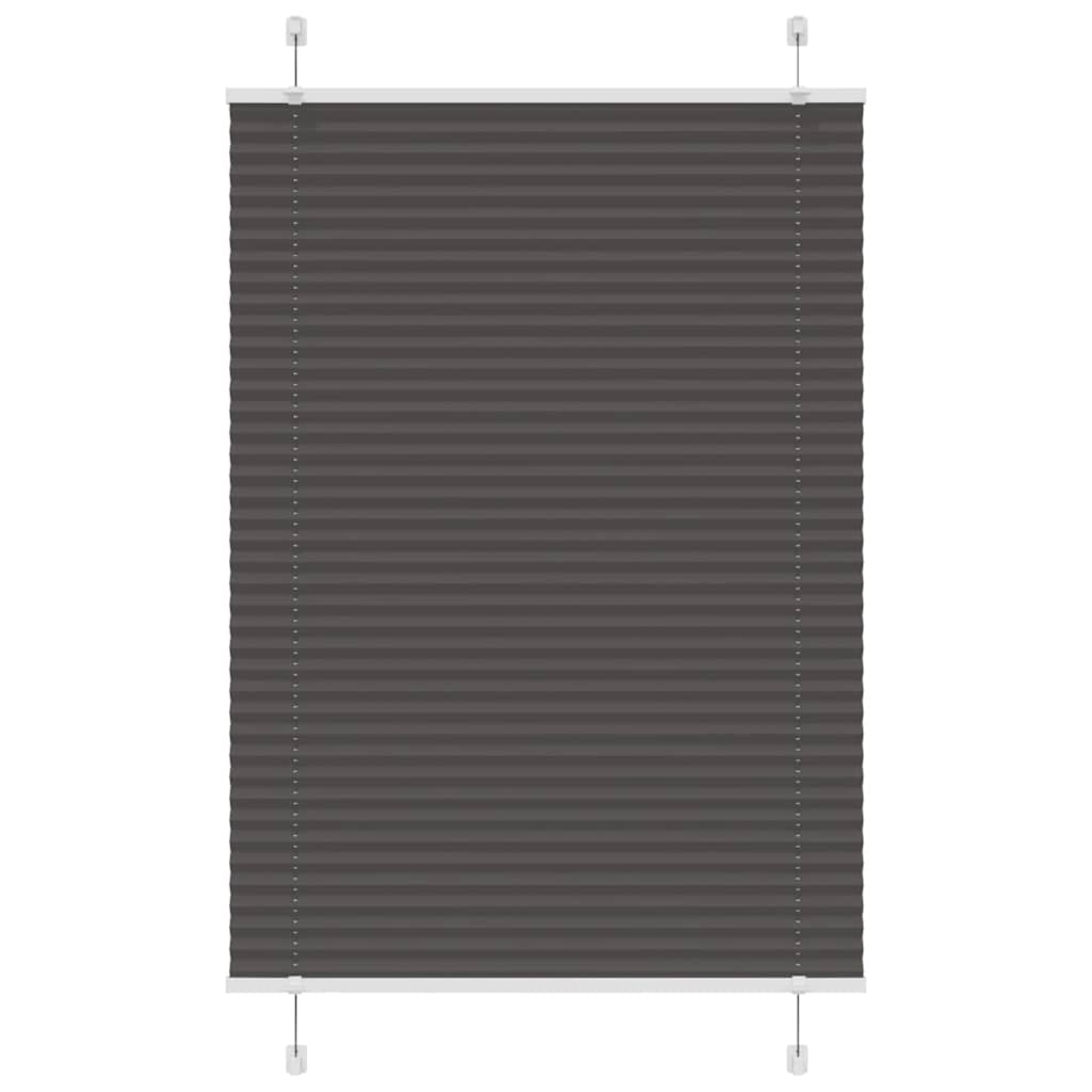 vidaXL Pleated Blind Black 100x100 cm Fabric Width 99.4 cm Polyester