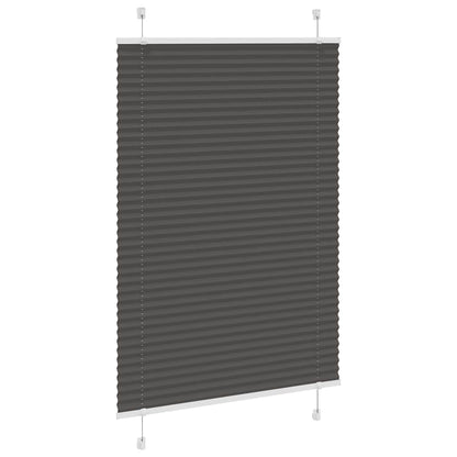 vidaXL Pleated Blind Black 100x100 cm Fabric Width 99.4 cm Polyester