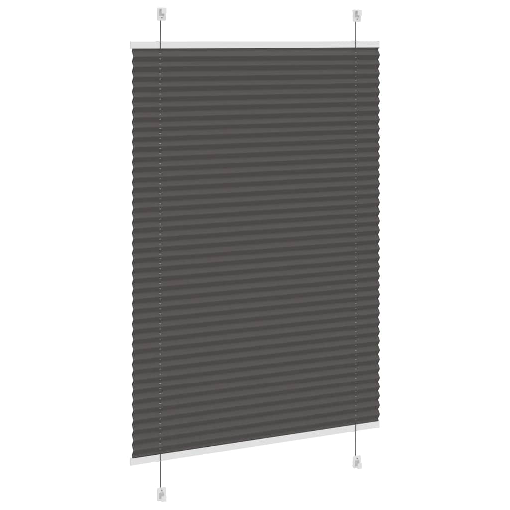 vidaXL Pleated Blind Black 100x100 cm Fabric Width 99.4 cm Polyester