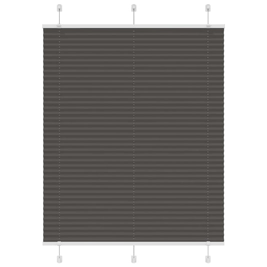 vidaXL Pleated Blind Black 105x100 cm Fabric Width 104,4 cm Polyester