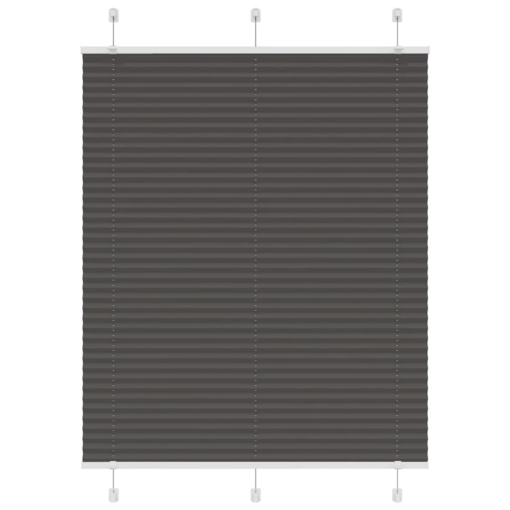vidaXL Pleated Blind Black 110x100 cm Fabric Width 109.4 cm Polyester