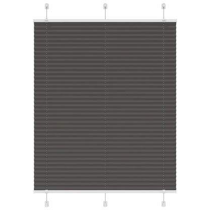 vidaXL Pleated Blind Black 110x100 cm Fabric Width 109.4 cm Polyester