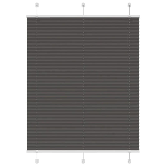 vidaXL Pleated Blind Black 110x100 cm Fabric Width 109,4 cm Polyester