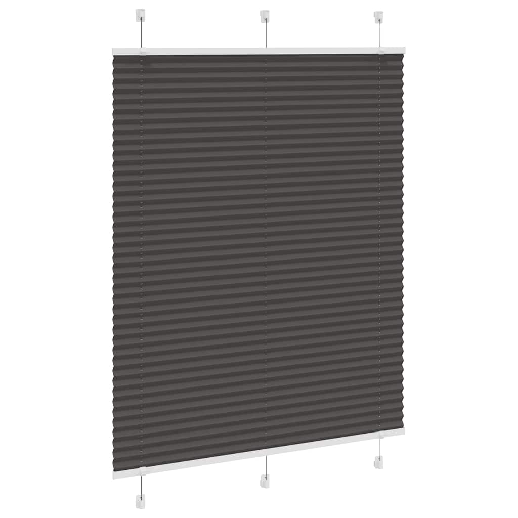 vidaXL Pleated Blind Black 110x100 cm Fabric Width 109,4 cm Polyester
