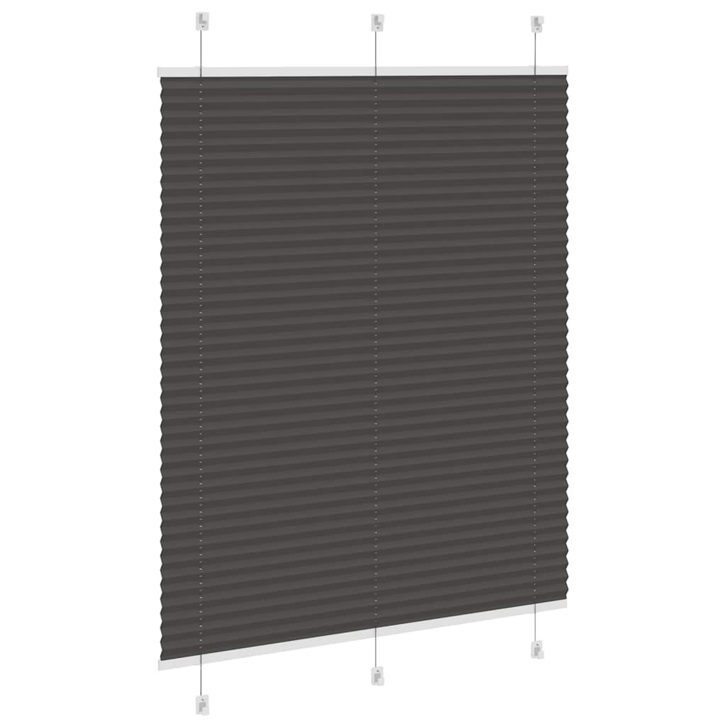 vidaXL Pleated Blind Black 110x100 cm Fabric Width 109.4 cm Polyester