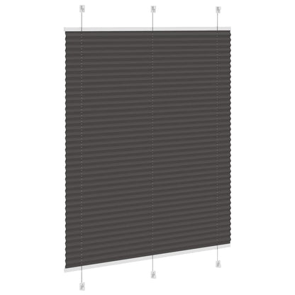 vidaXL Pleated Blind Black 110x100 cm Fabric Width 109.4 cm Polyester