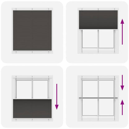 vidaXL Pleated Blind Black 115x100 cm Fabric Width 114,4 cm Polyester
