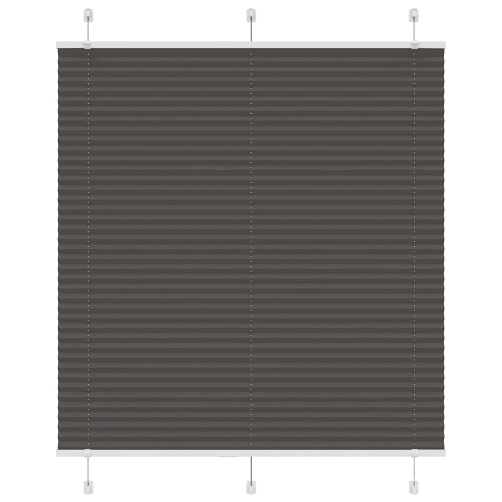 vidaXL Pleated Blind Black 120x100 cm Fabric Width 119.4 cm Polyester