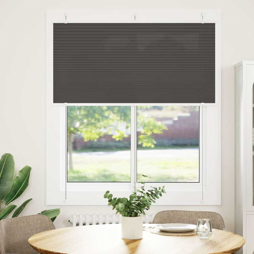 vidaXL Pleated Blind Black 120x100 cm Fabric Width 119.4 cm Polyester