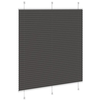 vidaXL Pleated Blind Black 120x100 cm Fabric Width 119.4 cm Polyester