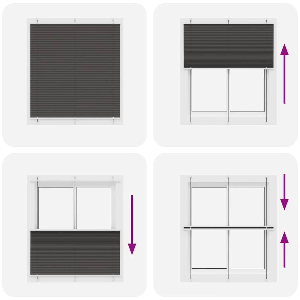 vidaXL Pleated Blind Black 120x100 cm Fabric Width 119,4 cm Polyester