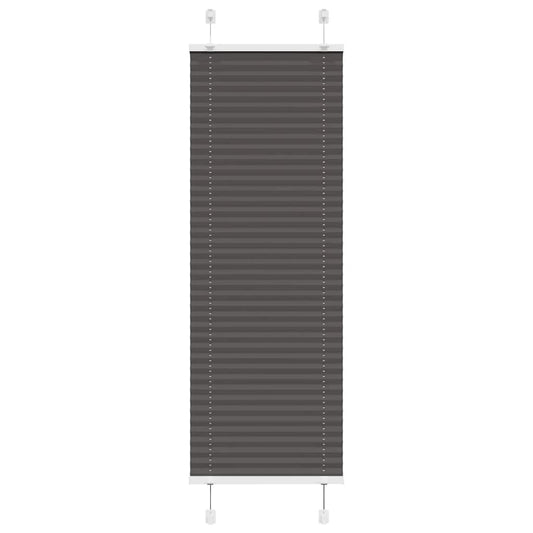 vidaXL Pleated Blind Black 45x150 cm Fabric Width 44,4 cm Polyester