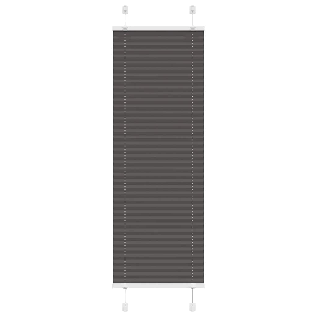 vidaXL Pleated Blind Black 45x150 cm Fabric Width 44.4 cm Polyester