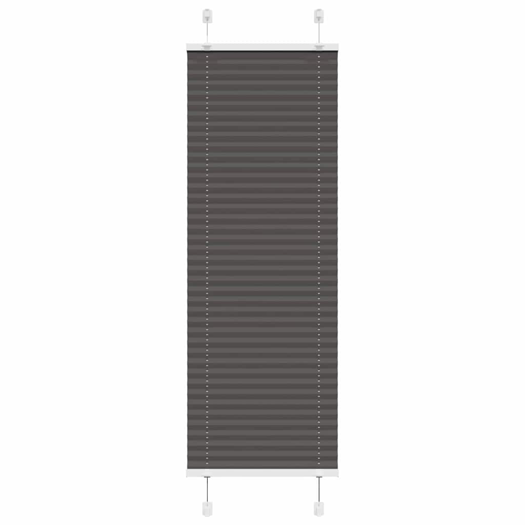vidaXL Pleated Blind Black 50x150 cm Fabric Width 49.4 cm Polyester