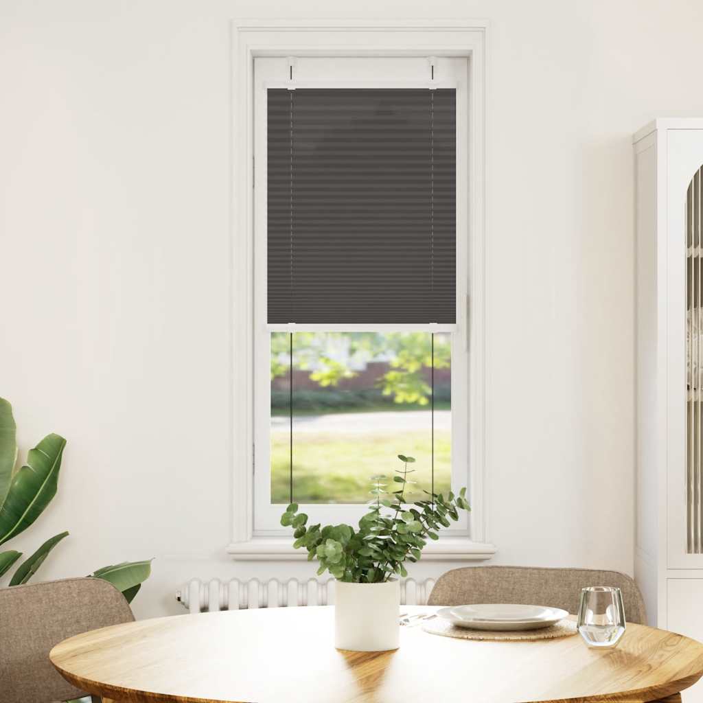 vidaXL Pleated Blind Black 50x150 cm Fabric Width 49.4 cm Polyester