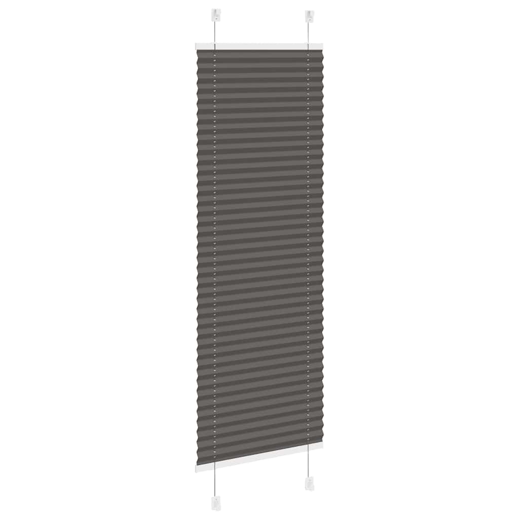 vidaXL Pleated Blind Black 50x150 cm Fabric Width 49.4 cm Polyester