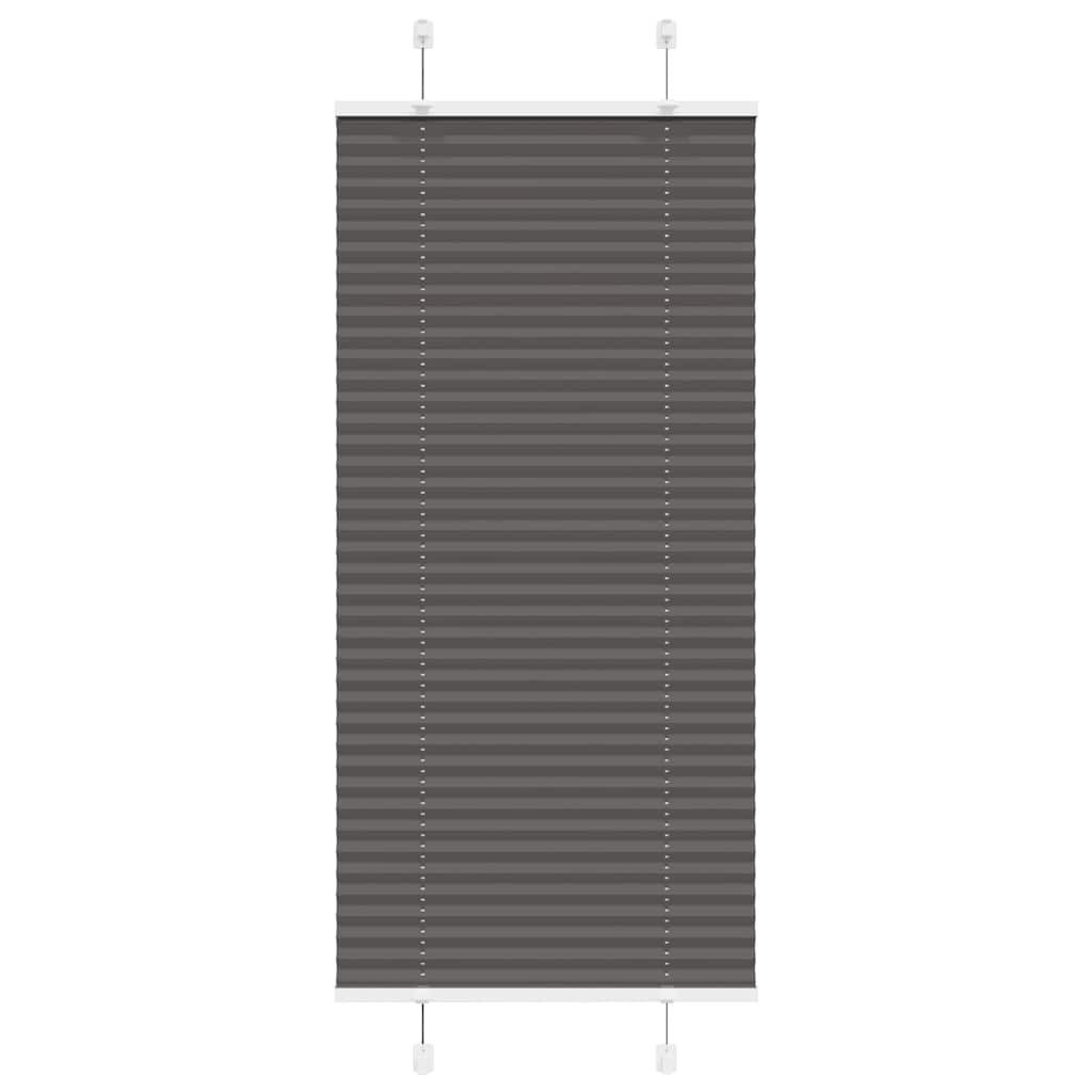 vidaXL Pleated Blind Black 55x150 cm Fabric Width 54,4 cm Polyester