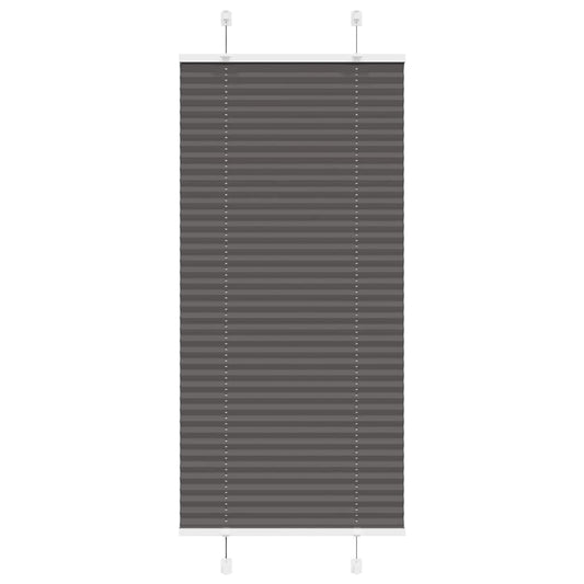 vidaXL Pleated Blind Black 55x150 cm Fabric Width 54,4 cm Polyester