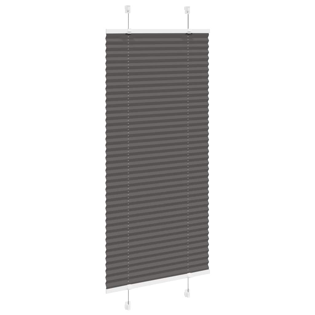 vidaXL Pleated Blind Black 55x150 cm Fabric Width 54,4 cm Polyester