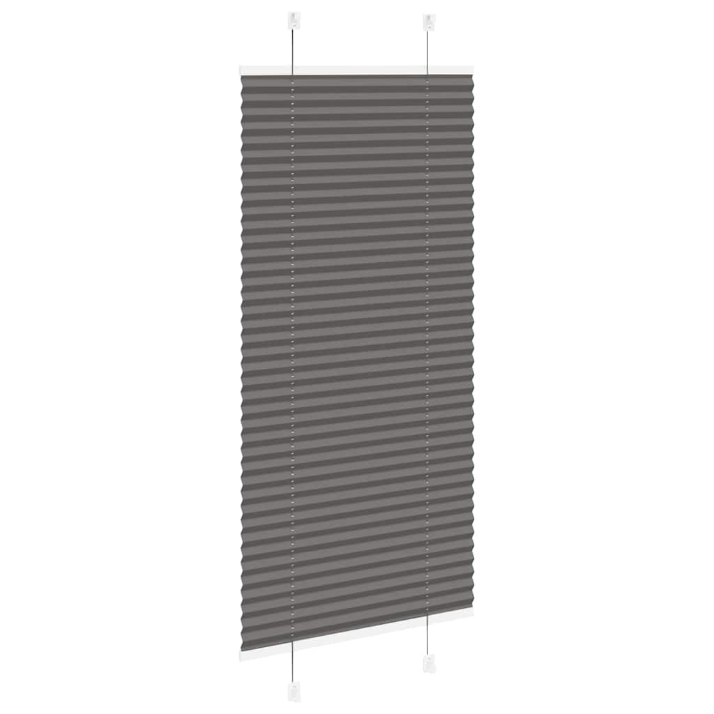 vidaXL Pleated Blind Black 55x150 cm Fabric Width 54,4 cm Polyester