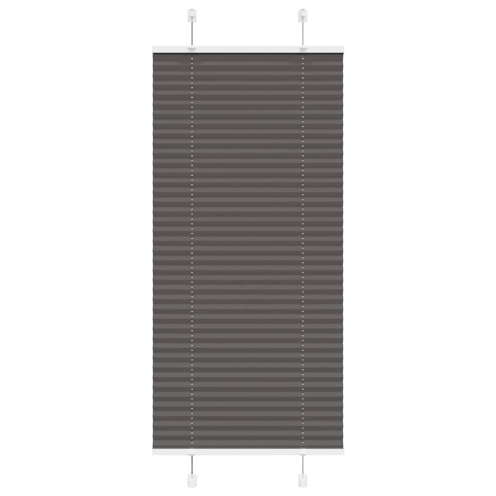 vidaXL Pleated Blind Black 65x150 cm Fabric Width 64.4 cm Polyester