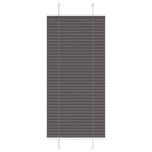vidaXL Pleated Blind Black 65x150 cm Fabric Width 64.4 cm Polyester