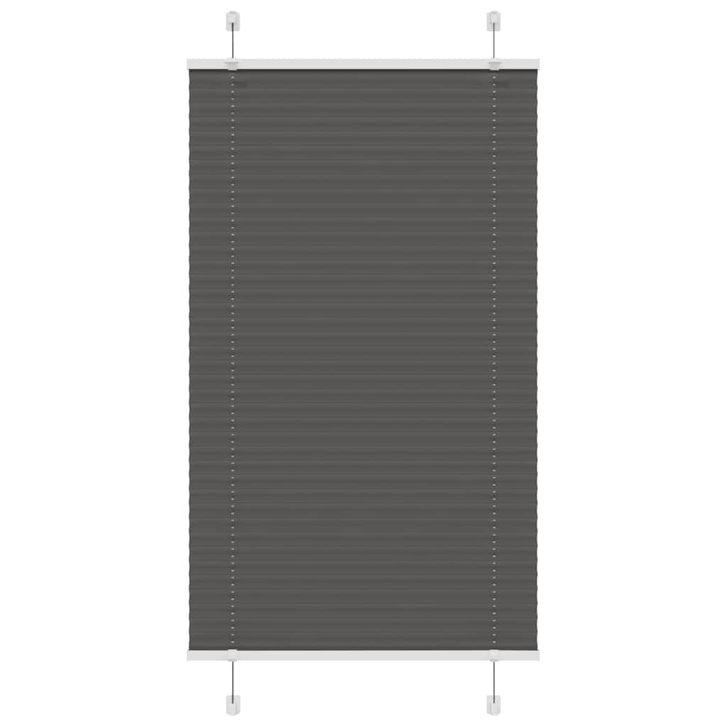vidaXL Pleated Blind Black 75x150 cm Fabric Width 74,4 cm Polyester