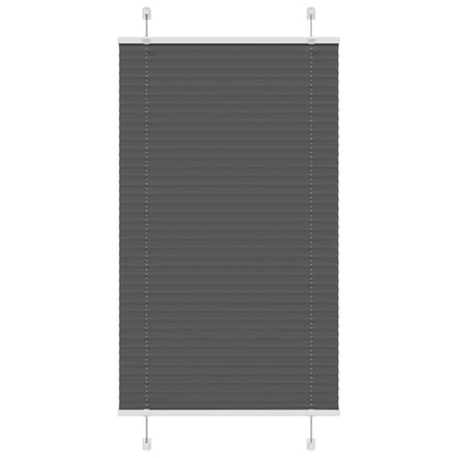 vidaXL Pleated Blind Black 75x150 cm Fabric Width 74,4 cm Polyester