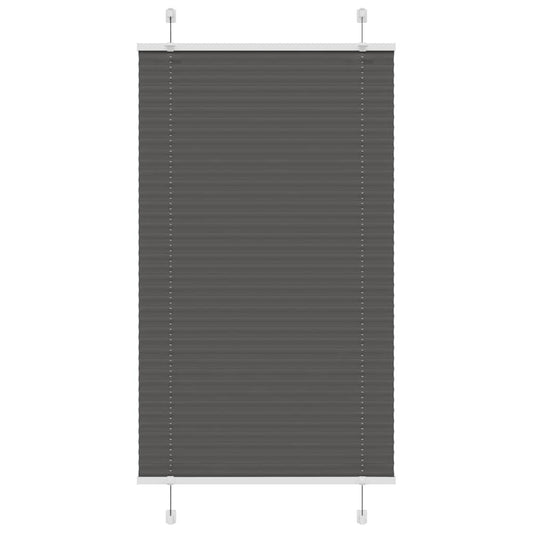 vidaXL Pleated Blind Black 75x150 cm Fabric Width 74,4 cm Polyester