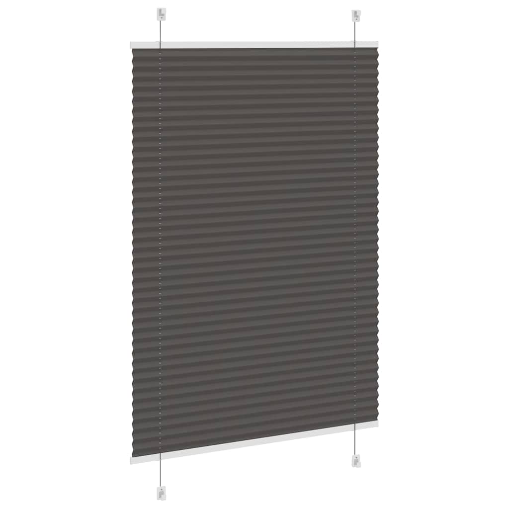 vidaXL Pleated Blind Black 85x150 cm Fabric Width 84.4 cm Polyester
