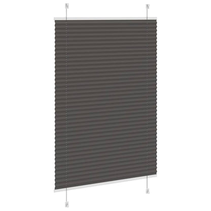 vidaXL Pleated Blind Black 85x150 cm Fabric Width 84.4 cm Polyester