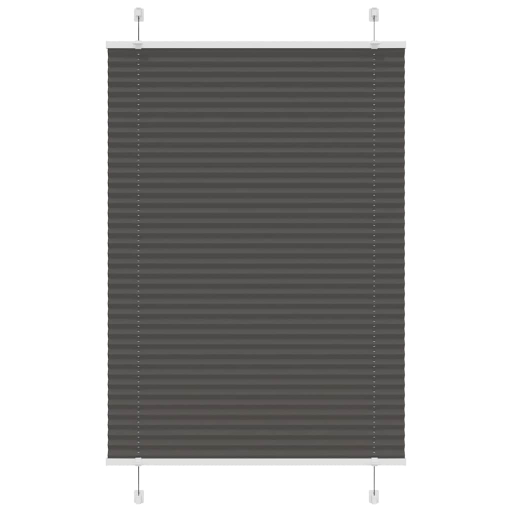 vidaXL Pleated Blind Black 90x150 cm Fabric Width 89.4 cm Polyester
