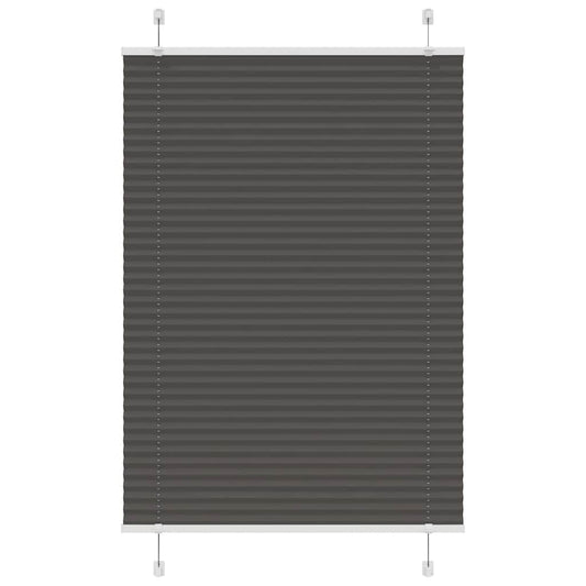 vidaXL Pleated Blind Black 90x150 cm Fabric Width 89.4 cm Polyester