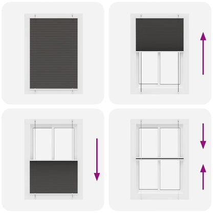 vidaXL Pleated Blind Black 95x150 cm Fabric Width 94,4 cm Polyester