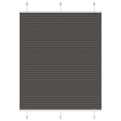 vidaXL Pleated Blind Black 105x150 cm Fabric Width 104.4 cm Polyester