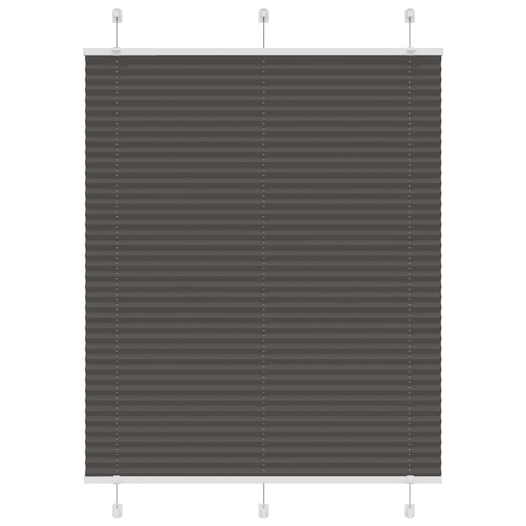 vidaXL Pleated Blind Black 105x150 cm Fabric Width 104,4 cm Polyester
