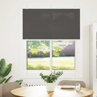 vidaXL Pleated Blind Black 105x150 cm Fabric Width 104.4 cm Polyester