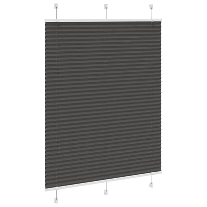 vidaXL Pleated Blind Black 105x150 cm Fabric Width 104,4 cm Polyester