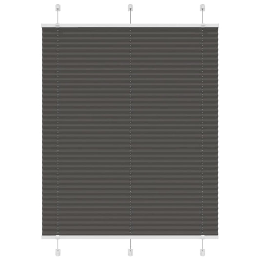 vidaXL Pleated Blind Black 110x150 cm Fabric Width 109,4 cm Polyester
