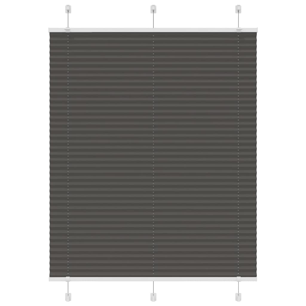 vidaXL Pleated Blind Black 110x150 cm Fabric Width 109.4 cm Polyester