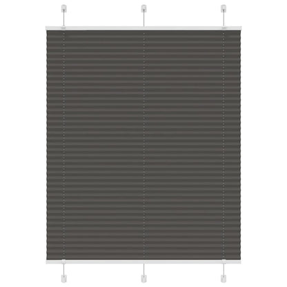 vidaXL Pleated Blind Black 110x150 cm Fabric Width 109.4 cm Polyester