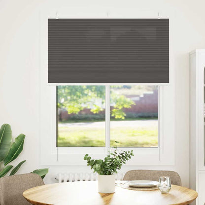 vidaXL Pleated Blind Black 110x150 cm Fabric Width 109.4 cm Polyester