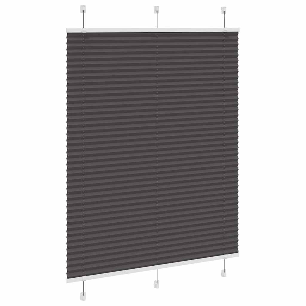 vidaXL Pleated Blind Black 110x150 cm Fabric Width 109,4 cm Polyester
