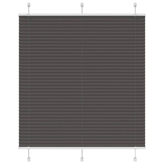 vidaXL Pleated Blind Black 115x150 cm Fabric Width 114.4 cm Polyester
