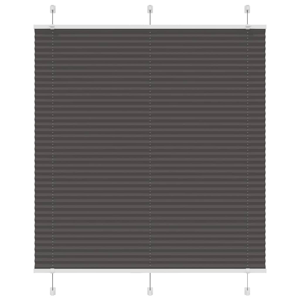 vidaXL Pleated Blind Black 115x150 cm Fabric Width 114.4 cm Polyester