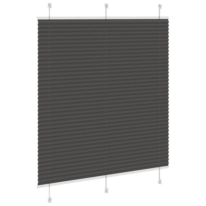 vidaXL Pleated Blind Black 115x150 cm Fabric Width 114,4 cm Polyester