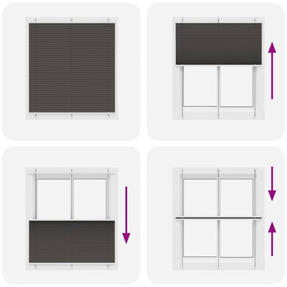 vidaXL Pleated Blind Black 115x150 cm Fabric Width 114.4 cm Polyester