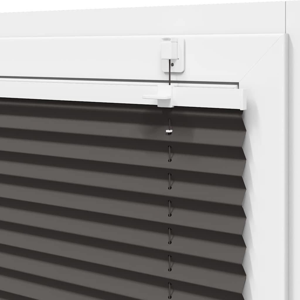 vidaXL Pleated Blind Black 115x150 cm Fabric Width 114.4 cm Polyester