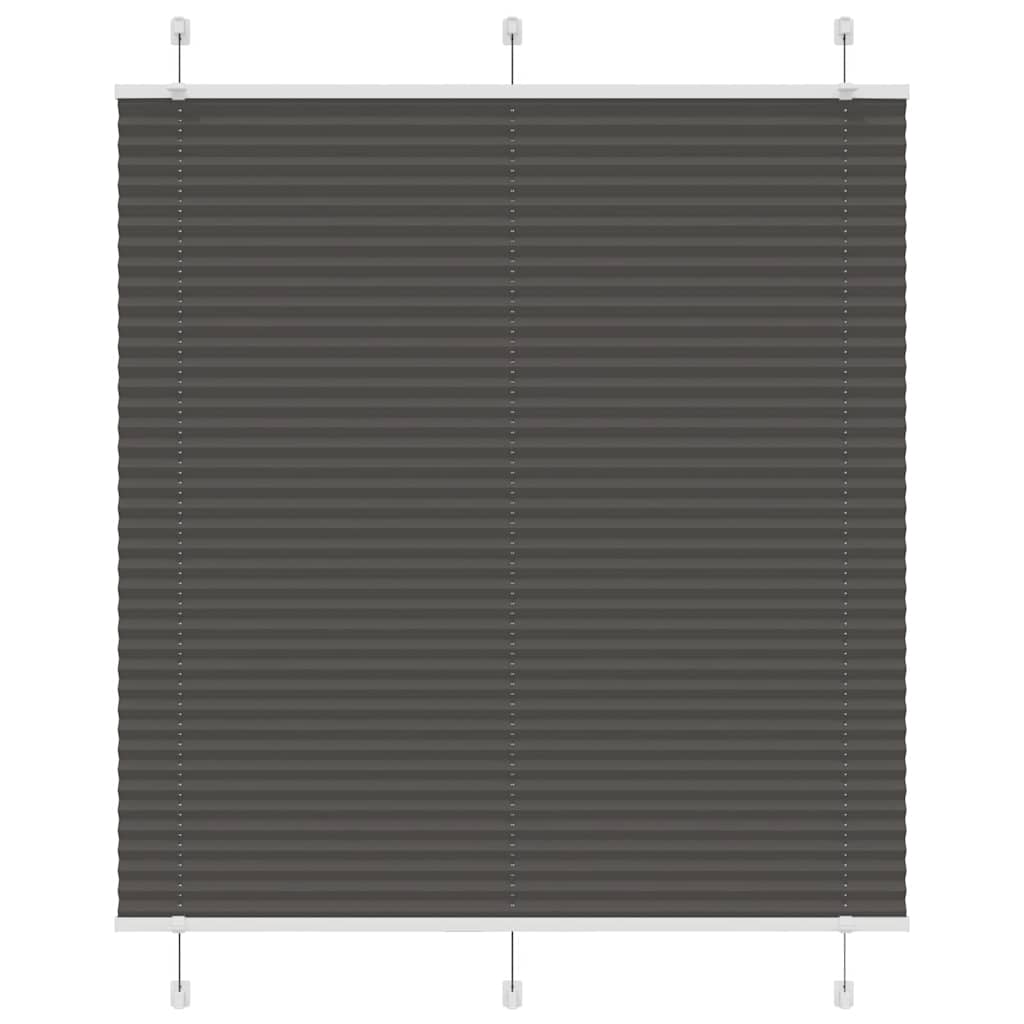 vidaXL Pleated Blind Black 120x150 cm Fabric Width 119.4 cm Polyester