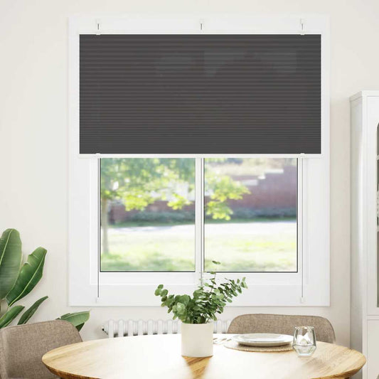 vidaXL Pleated Blind Black 120x150 cm Fabric Width 119,4 cm Polyester